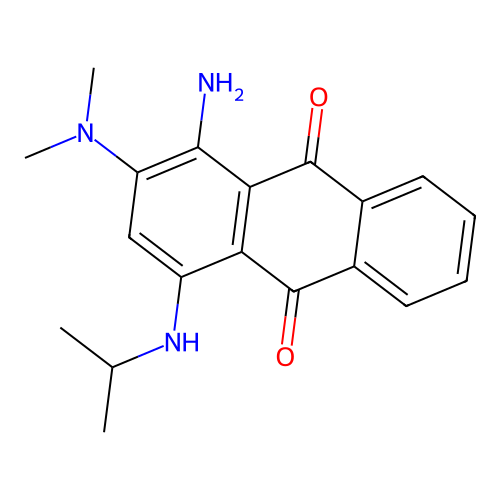 1-Amino-2-(dimethylamino)-4-(propan-2-ylamino)anthracene-9,10-dione structure