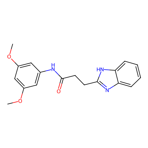 3-(1H-benzimidazol-2-yl)-N-(3,5-dimethoxyphenyl)propanamide structure