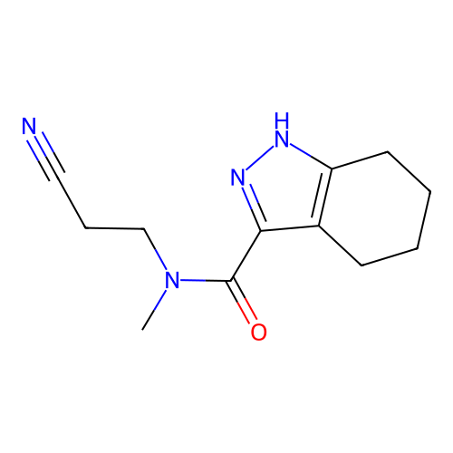 N-(2-cyanoethyl)-N-methyl-4,5,6,7-tetrahydro-1H-indazole-3-carboxamide structure