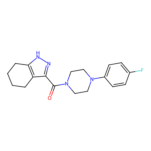 [4-(4-fluorophenyl)piperazin-1-yl](4,5,6,7-tetrahydro-2H-indazol-3-yl)methanone structure