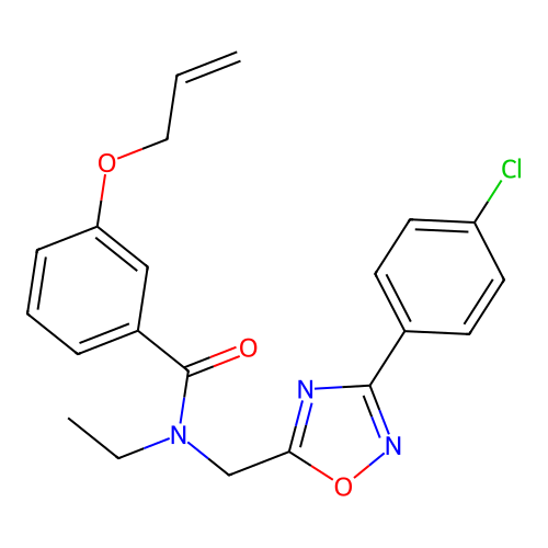 3-(allyloxy)-N-((3-(4-chlorophenyl)-1,2,4-oxadiazol-5-yl)methyl)-N-ethylbenzamide structure