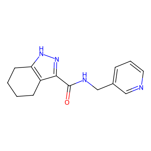 N-(pyridin-3-ylmethyl)-4,5,6,7-tetrahydro-1H-indazole-3-carboxamide structure
