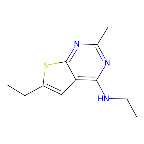N,6-diethyl-2-methylthieno[2,3-d]pyrimidin-4-amine structure