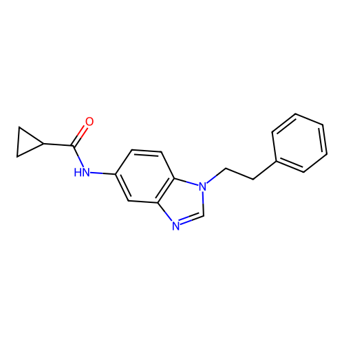 N-[1-(2-phenylethyl)-1H-benzimidazol-5-yl]cyclopropanecarboxamide structure