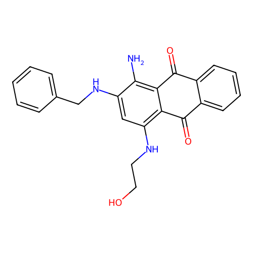 1-Amino-2-(benzylamino)-4-((2-hydroxyethyl)amino)anthracene-9,10-dione structure