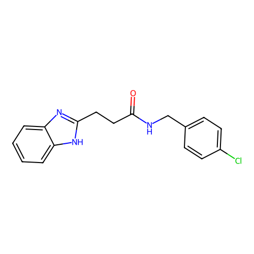 3-(1H-benzimidazol-2-yl)-N-(4-chlorobenzyl)propanamide structure