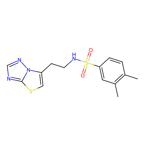 3,4-dimethyl-N-[2-([1,3]thiazolo[3,2-b][1,2,4]triazol-6-yl)ethyl]benzenesulfonamide structure