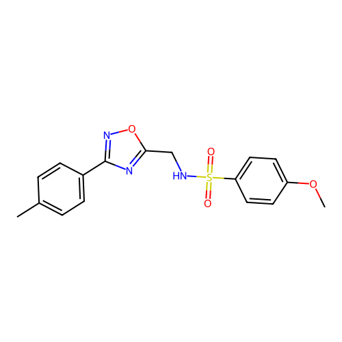 4-methoxy-N-{[3-(4-methylphenyl)-1,2,4-oxadiazol-5-yl]methyl}benzenesulfonamide structure