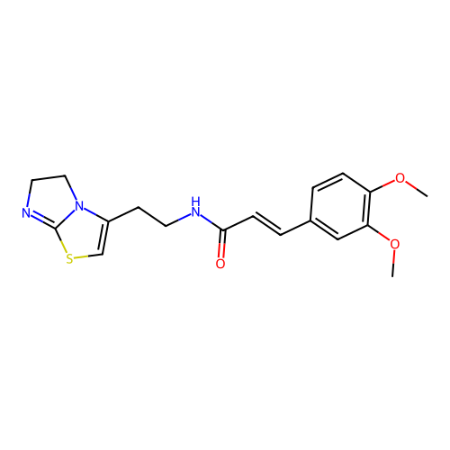 (E)-N-(2-(5,6-dihydroimidazo[2,1-b]thiazol-3-yl)ethyl)-3-(3,4-dimethoxyphenyl)acrylamide structure