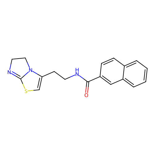 N-[2-(5,6-dihydroimidazo[2,1-b][1,3]thiazol-3-yl)ethyl]naphthalene-2-carboxamide structure