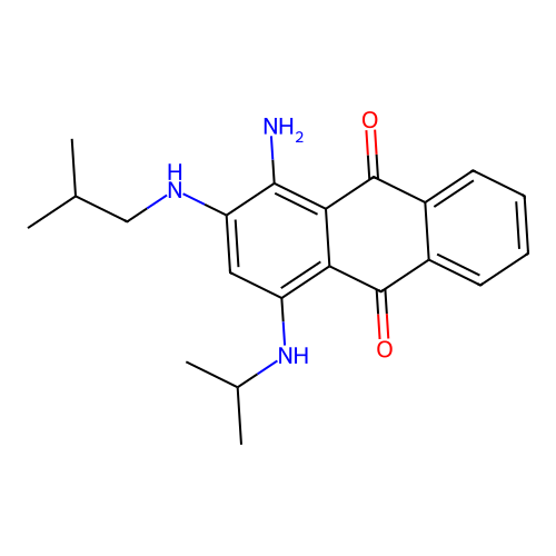 1-Amino-2-[(2-methylpropyl)amino]-4-(propan-2-ylamino)anthracene-9,10-dione structure