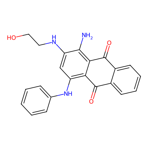 1-Amino-4-anilino-2-(2-hydroxyethylamino)anthracene-9,10-dione structure
