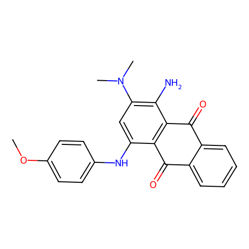 1-Amino-2-(dimethylamino)-4-((4-methoxyphenyl)amino)anthracene-9,10-dione structure