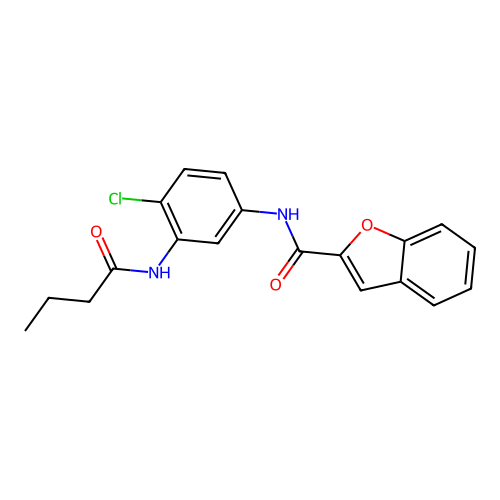 N-[3-(butanoylamino)-4-chlorophenyl]-1-benzofuran-2-carboxamide structure