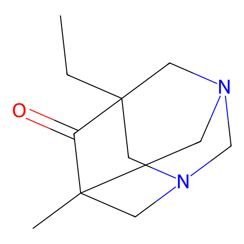 5-Ethyl-7-methyl-1,3-diazatricyclo[3.3.1.1~3,7~]decan-6-one structure