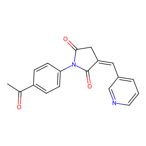 (3Z)-1-(4-acetylphenyl)-3-(pyridin-3-ylmethylidene)pyrrolidine-2,5-dione structure