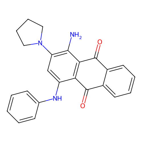 1-Amino-4-(phenylamino)-2-(pyrrolidin-1-yl)anthracene-9,10-dione structure