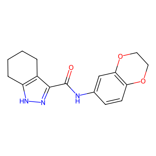 N-(2,3-dihydro-1,4-benzodioxin-6-yl)-4,5,6,7-tetrahydro-1H-indazole-3-carboxamide structure