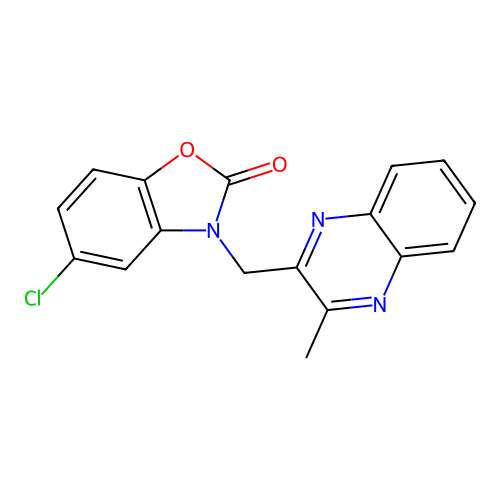 5-Chloro-3-[(3-methylquinoxalin-2-yl)methyl]-1,3-benzoxazol-2-one structure