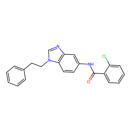 2-chloro-N-[1-(2-phenylethyl)-1H-benzimidazol-5-yl]benzamide structure