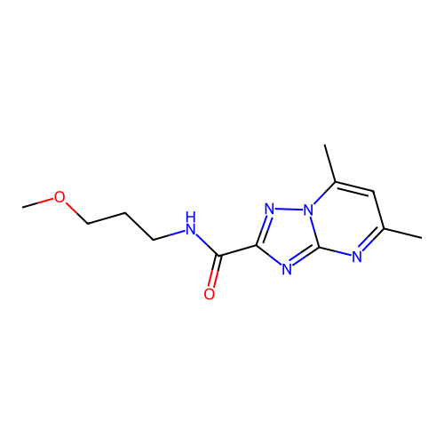 N-(3-methoxypropyl)-5,7-dimethyl-[1,2,4]triazolo[1,5-a]pyrimidine-2-carboxamide structure