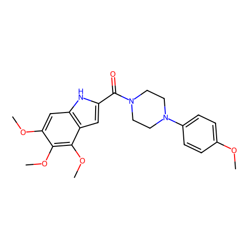 (4-(4-methoxyphenyl)piperazin-1-yl)(4,5,6-trimethoxy-1H-indol-2-yl)methanone structure