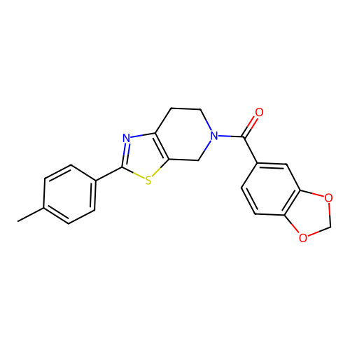 1,3-benzodioxol-5-yl-[2-(4-methylphenyl)-6,7-dihydro-4H-[1,3]thiazolo[5,4-c]pyridin-5-yl]methanone structure