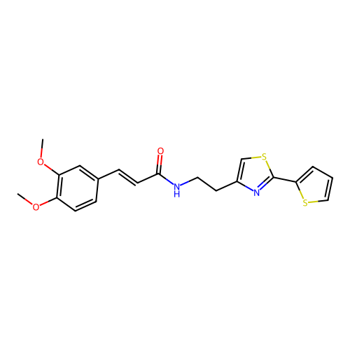 (E)-3-(3,4-dimethoxyphenyl)-N-(2-(2-(thiophen-2-yl)thiazol-4-yl)ethyl)acrylamide structure