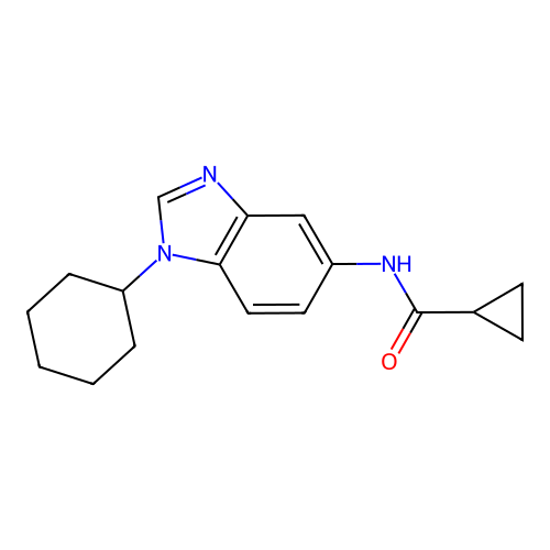 N-(1-cyclohexyl-1H-benzimidazol-5-yl)cyclopropanecarboxamide structure