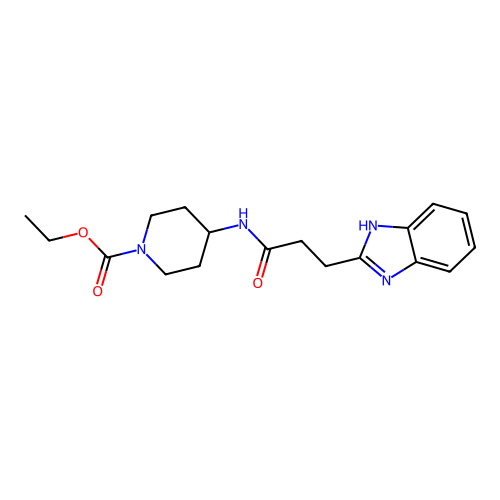 ethyl 4-{[3-(1H-benzimidazol-2-yl)propanoyl]amino}piperidine-1-carboxylate structure