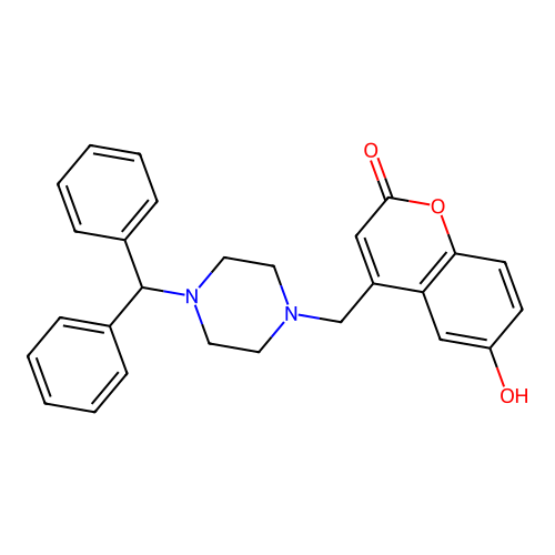 4-{[4-(Diphenylmethyl)piperazinyl]methyl}-6-hydroxychromen-2-one structure