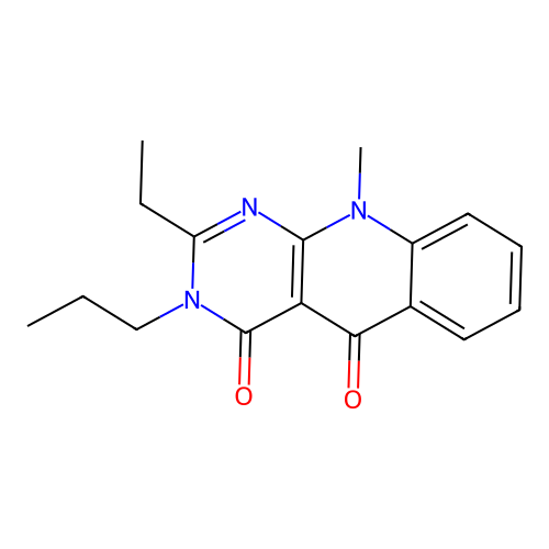 2-ethyl-10-methyl-3-propylpyrimido[4,5-b]quinoline-4,5(3H,10H)-dione structure