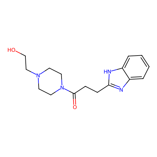 3-(1H-benzimidazol-2-yl)-1-[4-(2-hydroxyethyl)piperazin-1-yl]propan-1-one structure