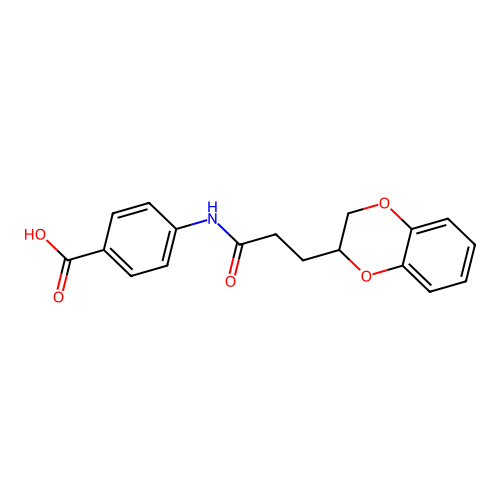 4-{[3-(2,3-Dihydro-1,4-benzodioxin-2-yl)propanoyl]amino}benzoic acid structure