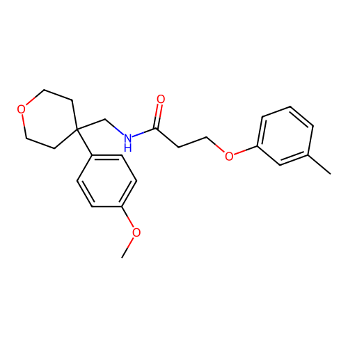 N-{[4-(4-Methoxyphenyl)oxan-4-YL]methyl}-3-(3-methylphenoxy)propanamide structure