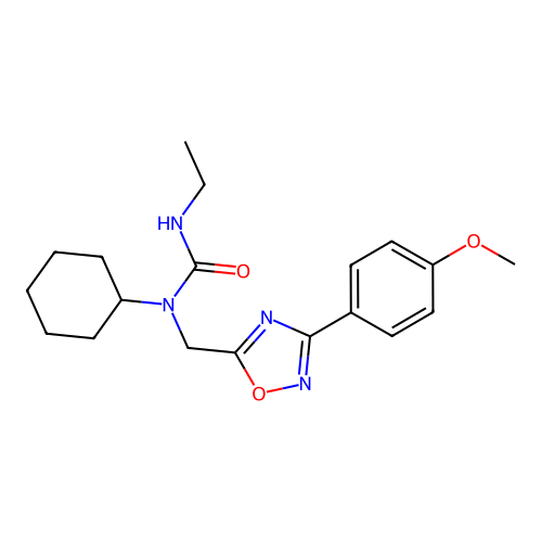 1-Cyclohexyl-3-ethyl-1-{[3-(4-methoxyphenyl)-1,2,4-oxadiazol-5-yl]methyl}urea structure