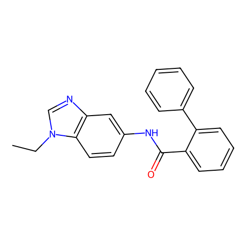 N-(1-ethylbenzimidazol-5-yl)-2-phenylbenzamide structure