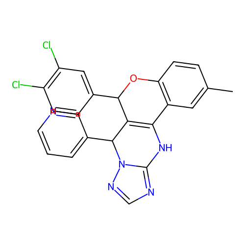 C24H17Cl2N5O structure