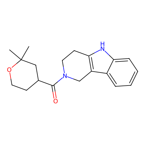 (2,2-dimethyloxan-4-yl)-(1,3,4,5-tetrahydropyrido[4,3-b]indol-2-yl)methanone structure