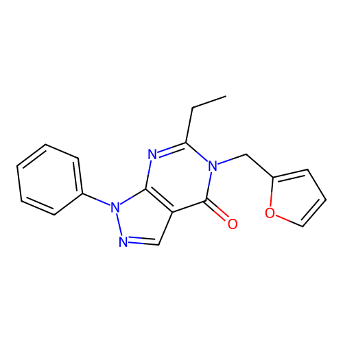 6-ethyl-5-(furan-2-ylmethyl)-1-phenyl-1H-pyrazolo[3,4-d]pyrimidin-4(5H)-one structure