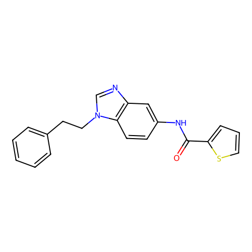 N-[1-(2-phenylethyl)-1H-benzimidazol-5-yl]thiophene-2-carboxamide structure