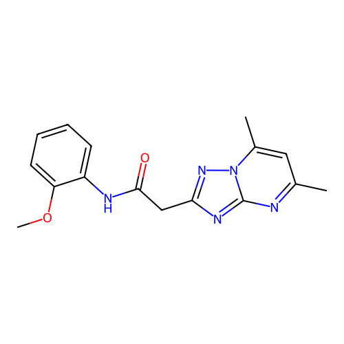 2-(5,7-dimethyl-[1,2,4]triazolo[1,5-a]pyrimidin-2-yl)-N-(2-methoxyphenyl)acetamide structure