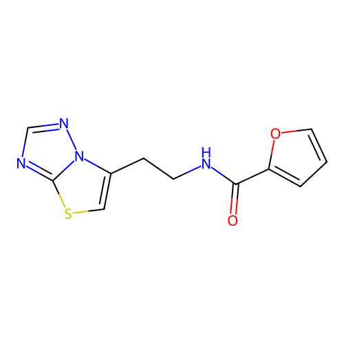 N-[2-([1,3]thiazolo[3,2-b][1,2,4]triazol-6-yl)ethyl]furan-2-carboxamide structure