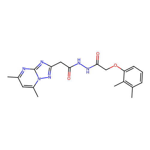 2-(2,3-dimethylphenoxy)-N'-[(5,7-dimethyl[1,2,4]triazolo[1,5-a]pyrimidin-2-yl)acetyl]acetohydrazide structure