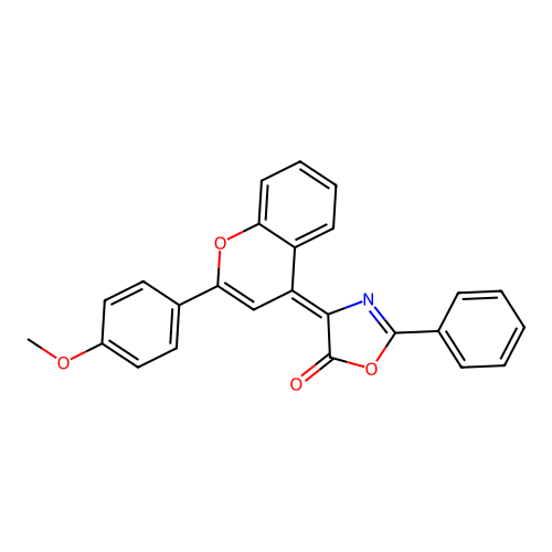 (4Z)-4-[2-(4-methoxyphenyl)-4H-chromen-4-ylidene]-2-phenyl-1,3-oxazol-5(4H)-one structure