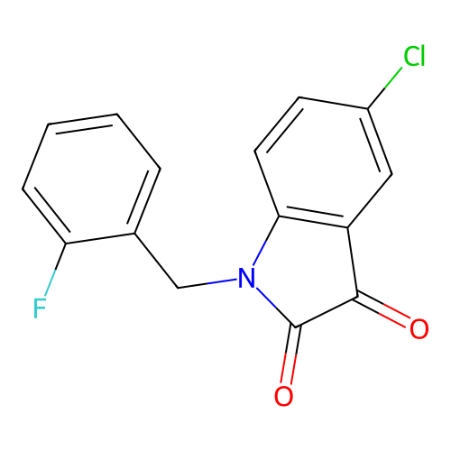5-chloro-1-(2-fluorobenzyl)-1H-indole-2,3-dione structure