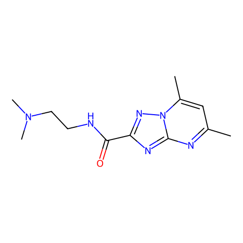 N-(2-(dimethylamino)ethyl)-5,7-dimethyl-[1,2,4]triazolo[1,5-a]pyrimidine-2-carboxamide structure
