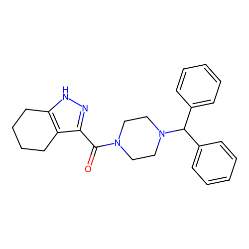 [4-(diphenylmethyl)piperazin-1-yl](4,5,6,7-tetrahydro-2H-indazol-3-yl)methanone structure