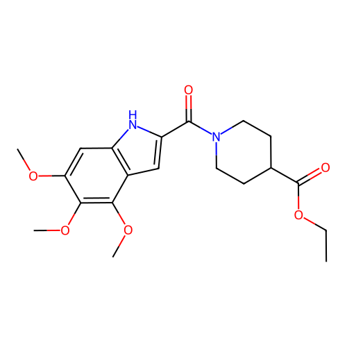 ethyl 1-(4,5,6-trimethoxy-1H-indole-2-carbonyl)piperidine-4-carboxylate structure