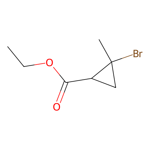 Ethyl 2-bromo-2-methylcyclopropane-1-carboxylate structure